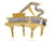 Alilang Golden Tone Sparkly Clear Crystal Rhinestones Grand Piano Enamel Brooch Pin