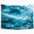 Riyidecor Ocean Wave Tapestry Blue Sea Tapestry Art Wall Hanging Bedding Wall Art Decor Bathroom Fabric Home Dorm Living Room 51x59Inch