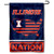 College Flags  and  Banners Co_ Illinois Fighting Illini Garden Flag with USA Stars and Stripes Nation
