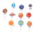 iMagitek 30 Pcs Solar System Outer Space Universe Cupcake Toppers Picks for Kids Solar System Birthday Party Space Themed Party