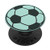 Black Soccer Ball On Mint Green Girls Player PopSockets PopGrip Swappable Grip for Phones  and  Tablets