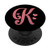 Romantic Initial Letter K Pink Heart Monogram PopSockets PopGrip Swappable Grip for Phones  and  Tablets