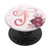 Rose Letter T Monogram Initial Pink Flowers White PopSockets Grip and Stand for Phones and Tablets