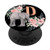 Elephant Flowers Black Monogram Name Initial Letter D PopSockets PopGrip Swappable Grip for Phones  and  Tablets