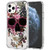 MOSNOVO Floral Skull Flower Pattern Designed for iPhone 11 Pro Max Case - Clear