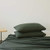 100 Washed Cotton Pillow Shams Solid Green QueenFull Standard Pillow Cases 20 x 26 Inches Set of 2