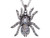 Alilang Silvery Tone Iridescent Clear Rhinestones Spider Tarantula Pendant Necklace