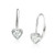 SOLIDSILVER -Sterling Silver Crystal Clear CZ Heart Dangle Leverback Earrings in Steling Silver