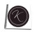 3dRose db-179022-3 Monogram Letter K Brown Flower Mini Notepad 4 x 4