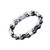 Chain Bracelets for Women Men Stainless Steel Bike Link Rhinestones Wrist Chain 7_87 black-silver