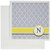 3dRose Your personal name initial letter N - monogrammed grey quatrefoil pattern - personalized - Greeting Cards 6 x 6 inches set of 6 gc-154580-1
