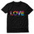 Love is Love Gay Pride Top Rainbow Flag Heart LGBT T-Shirt XX-Large Black