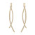 S_Leaf Bar Earrings Sterling Silver Dangle Earrings for Women Simple Drop Line Earrings gold