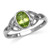 Silvershake Natural Peridot White Gold Plated 925 Sterling Silver Triquetra Celtic Knot Ring Size 6_5