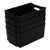 Obston Black Plastic Storage Bins Stackable Classroom Storage Baskets with Handles Set of 4