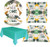 Wild One Birthday Party Decorations and Wild One Table Cover Party Supplies Including Plates Napkins and Tablecloth_ 1st Safari Birthday Decorations Tableware Set Serves 20 Guests