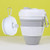 OJBK Multifunctional Collapsible Silicone Cup Food-Grade Coffee Mug Portable and Reusable for Travel Camping Hiking with 450ML Big Capacity Gray