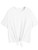 ROMWE Womens Short Sleeve Tie Front Knot Casual Loose Fit Tee T-Shirt White M