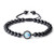 COAI Mens Evil Eye Charm Black Obsidian Stone Beaded Bracelet
