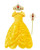 Juammy Princess Girls Party Costumes Belle Cosplay Yellow Dress and Crown120 4-5 Years