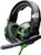 Evo Core Phenom MEGA Gaming Headset with Boom Mic LED Glow Lights XL Ear Pads 50mm Drivers Compatible with PS4 Xbox and Mobile Phone Gaming Green