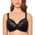 DELIMIRA Womens Full Coverage Underwire Unlined Lace Sheer Plus Size Minimizer Bra Black 34D