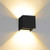 KAWELL Cube LED Wall Light Porch Sconce 12W Aluminum IP65 Waterproof Outdoor Indoor Hallway Wall Lamp Modern Up and Down Adjust Black Warm Light Sconce 3000K