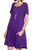 JollieLovin Womens Pockets Casual Swing Loose T-Shirt Dress Deep Purple 1X
