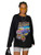 SOLY HUX Womens Letter Graphic Print T Shirt Casual Long Sleeve Tee Top Black L