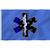Oersted American Flag EMS Star of Life EMT Outdoor Banner Home Garden Flags Decorative Banner 3 X 5 Ft Polyester