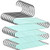 8pcs Pants Hangers S-Type Jeans Trousers Hangers Stainless Steel Clothes Hangers Closet Space Saving for Pants Jeans Scarf Organizer Mint Green with 10 Clips