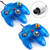 2 Pack Classic N64 Controller kiwitatá Retro Wired Game Pad Controller Joystick for N64 System Video Games Console Ice Blue