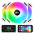 GIM KB-28 RGB Case Fans 3 Pack 120mm Quiet Computer Cooling LED Fan for PC case and CPU Cooler Colorful Rainbow Speed Adjustable Cooler with Hub