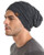 Slouchy Winter Beanie Knit Hats for Men  and  Women _ Oversized Long Slouch Beanie Cap _ Warm  and  Soft Cold Weather Toboggan Caps Black Gray