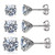 925 Sterling Silver Stud earrings Set  18K Gold Plated Hypoallergenic Stud Earrings  Round Cubic Zirconia Stud Earrings for Women Girls Gift  platin