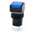 Baomain 16mm Push Button Switch Momentary Square Cap LED Lamp Blue Light DC 12V SPDT 5 Pin 5 Pack