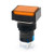 Baomain 16mm Push Button Switch Momentary Rectangular Cap LED Lamp Orange Light DC 12V SPDT 5 Pin 5 Pack