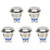 WMYCONGCONG 5 PCS 16mm Waterproof Momentary Push Button Switch 250V 3A 1NO SPST Flat Top