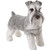 Sandicast Small Size Gray Schnauzer with Uncropped Ears Sculpture - Standing