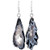 SUNYIK Natural Agate Slice Geode Druzy Dangle Earrings Silver Plated Dark Color