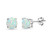 Sterling Silver Synthetic White Opal 6mm Round_Cut Solitaire Stud Earrings
