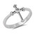 Solitaire Clear CZ Heart Cross Ring Sterling Silver Christian Band Size 7