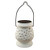 Lumabase 62001 Solar Powered Ceramic Lantern, White