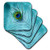 3dRose CST_211236_2 Peacock Feather on Turquoise Background Soft Coasters, (Set of 8)
