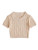 Verdusa Womens Button Front Short Sleeve Cable Knit Crop Top Pullover Sweater Apricot M