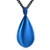 Yinplsmemory Carved Teardrop Keepsake Ashes Necklace Urn Pendant Cremation Memorial Jewelry Blue