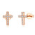 Spoil Cupid 14k Rose Gold Plated 925 Sterling Silver Cubic Zirconia Mini Pave Cross Stud Earrings