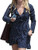 Relipop Womens Dresses Deep V Neck Polka Dot Print Waist Tie Wrap Ruffle Hem Mini Short Dress Blue