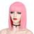 ENTRANCED STYLES Pink Wig with Flat Bangs Short Bob Wig for Women Synthetic Straight Heat Resistant Colorful Wigs for Daily Use Halloween Cosplay Part