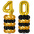40th Birthday Decorations Kit for Women Men_65 Inch Tall Huge Gold  and  Black Birthday Balloon Column Party Supplies for 40th Birthday and Anniversary Pa